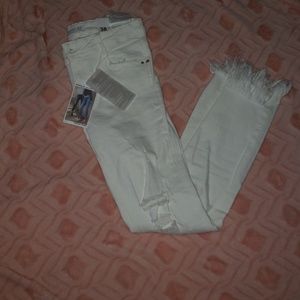 Zara white distressed  pants